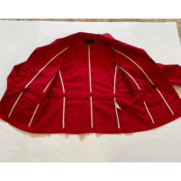 Talbots Red Cotton Canvas Button Down Jacket, Collared, Utility Pockets, Size M - Picture 9 of 15